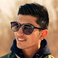 Lunettes de soleil rondes rétro pour hommes