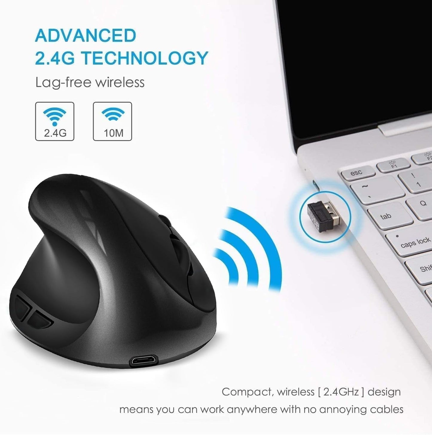 Souris sans fil ergonomique Rechargeable