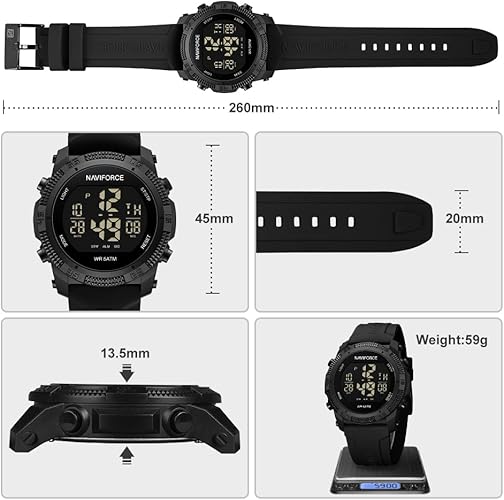 Montre chronographe numérique pour homme