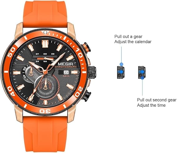 Montre de dehors Orange pour Homme