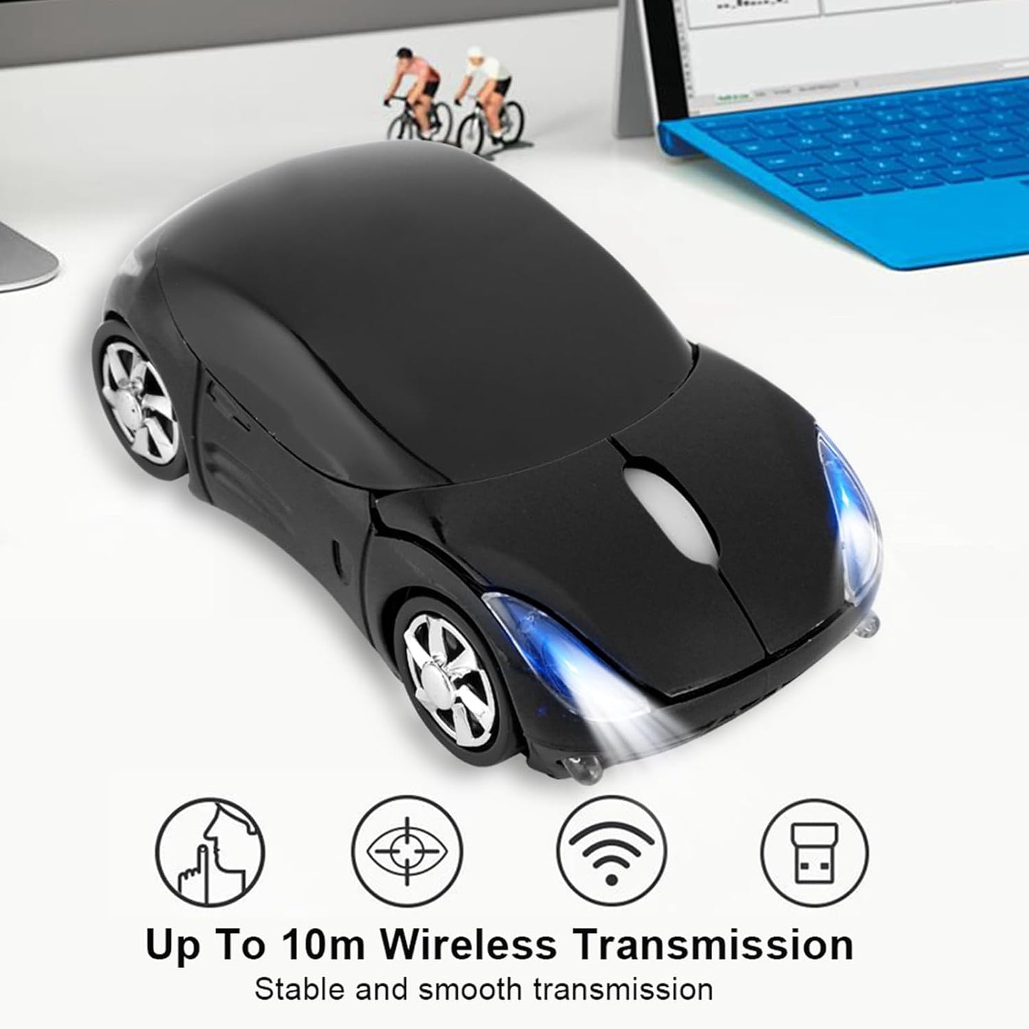 Souris sans fil ergonomique en forme de voiture