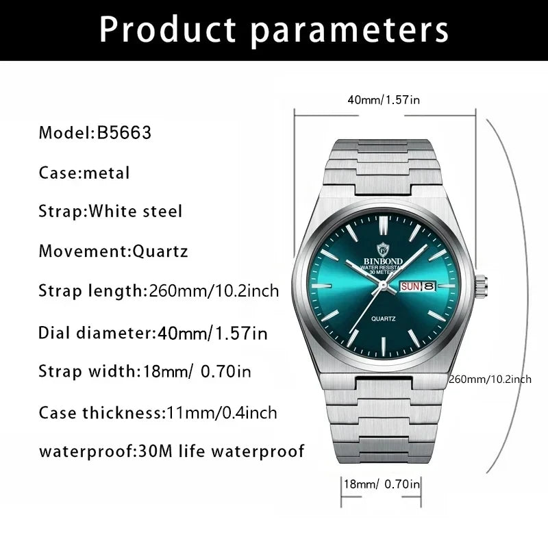 Montre de luxe bracelet en acier pour homme