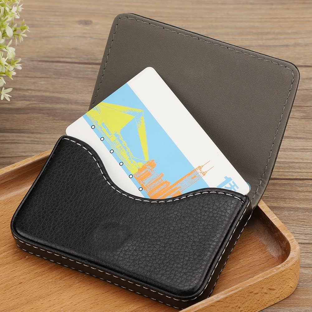 Porte-cartes magnétique en cuir PU