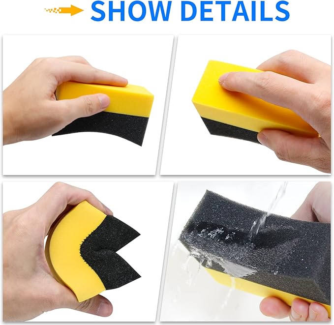 3 Brosses Éponge de nettoyage pour voiture