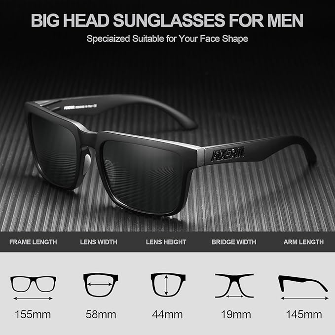 Lunettes de soleil carré pour hommes