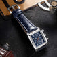 Montre à cadran rectangulaire avec bracelet en cuir