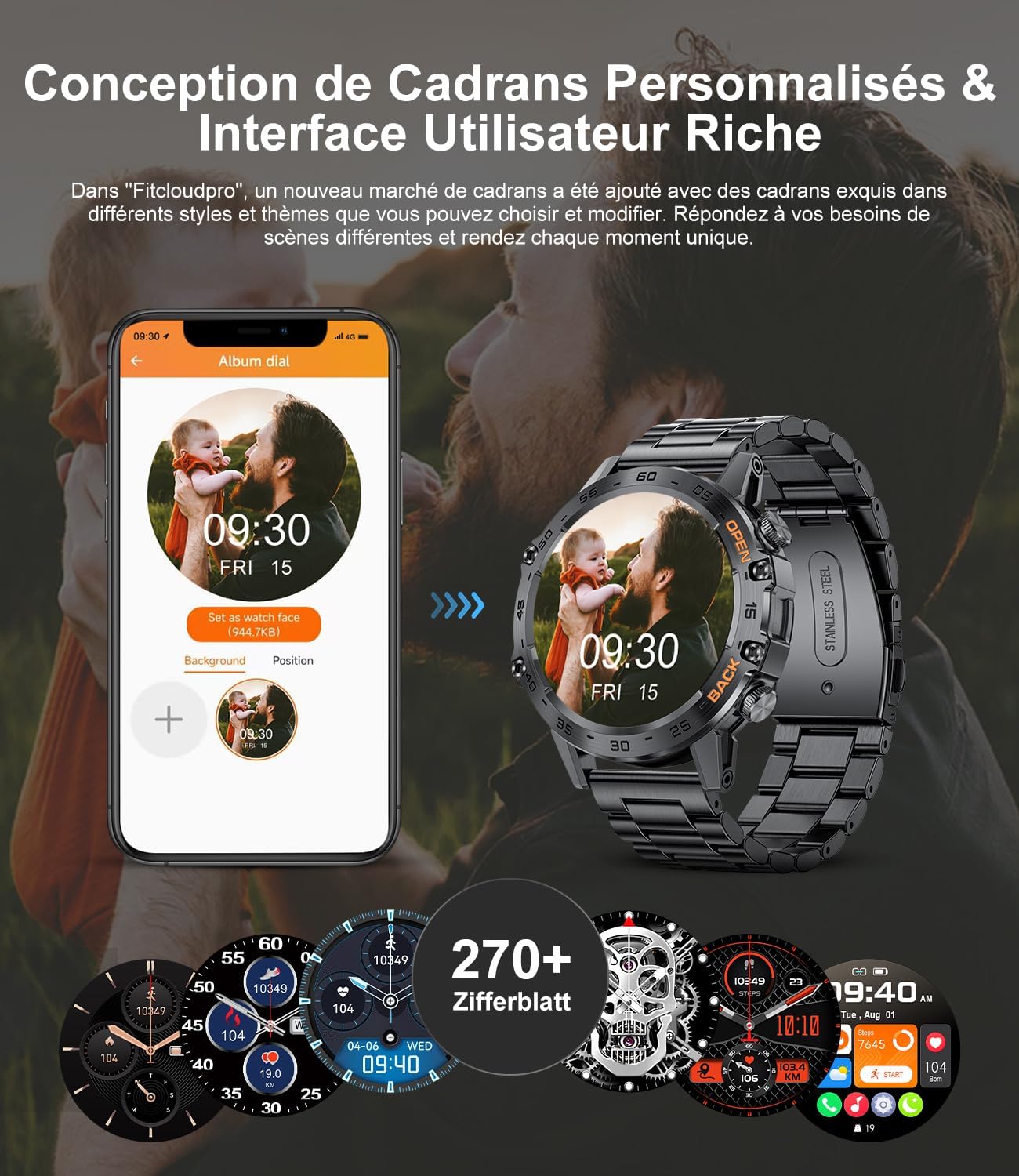 Montre intelligente de sport pour homme