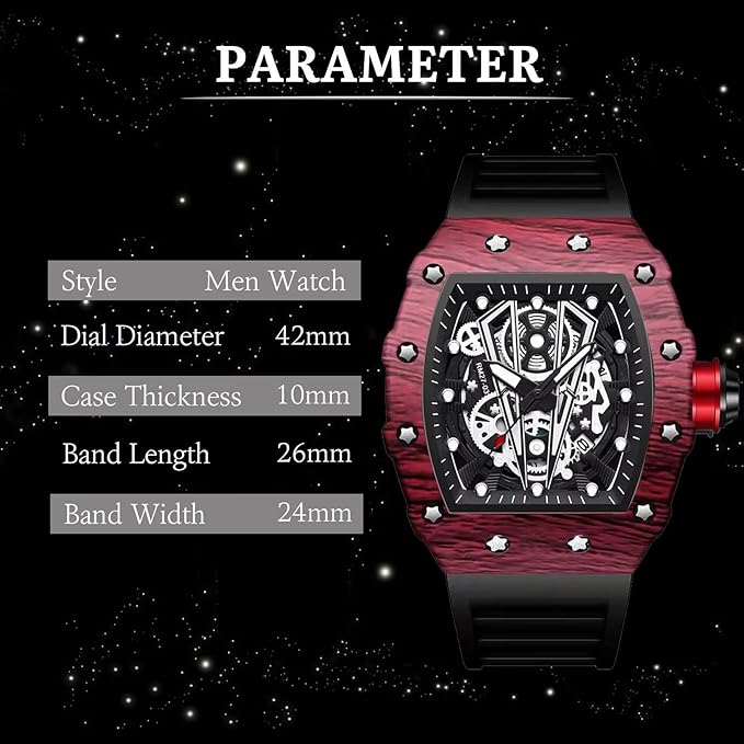 Montre-bracelet en silicone pour hommes
