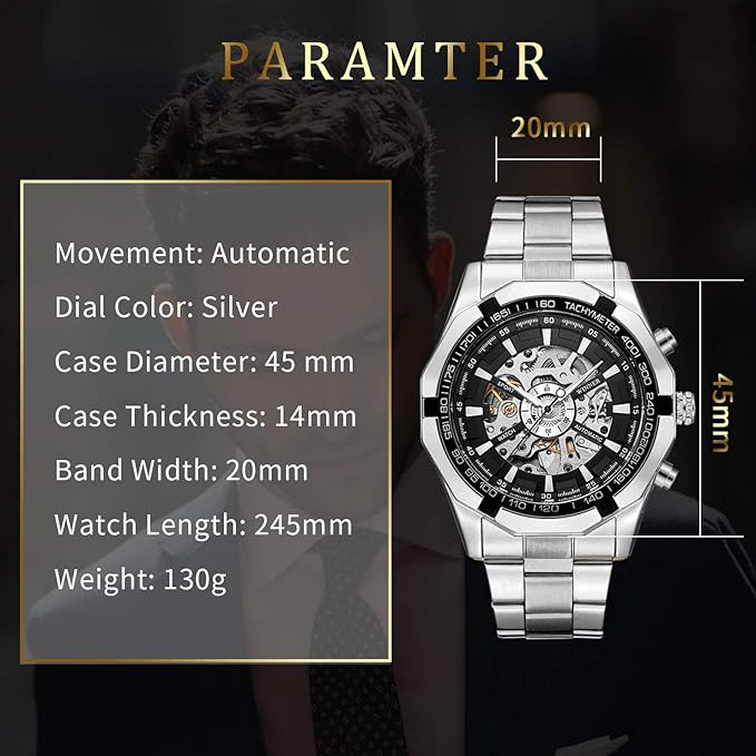 Montre-bracelet mécanique pour homme