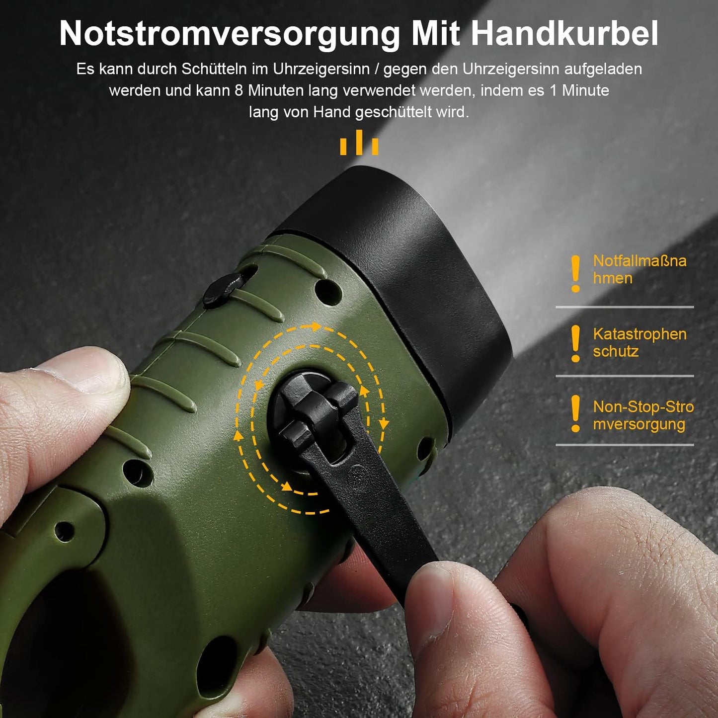 Torche LED portable à énergie solaire