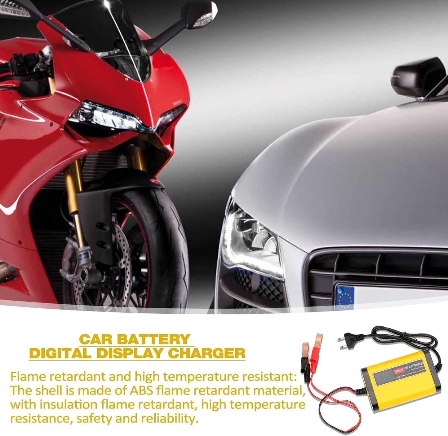 Chargeur intelligent 12V 2A pour batterie de voiture moto