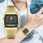 Montre à quartz avec bracelet doré pour hommes