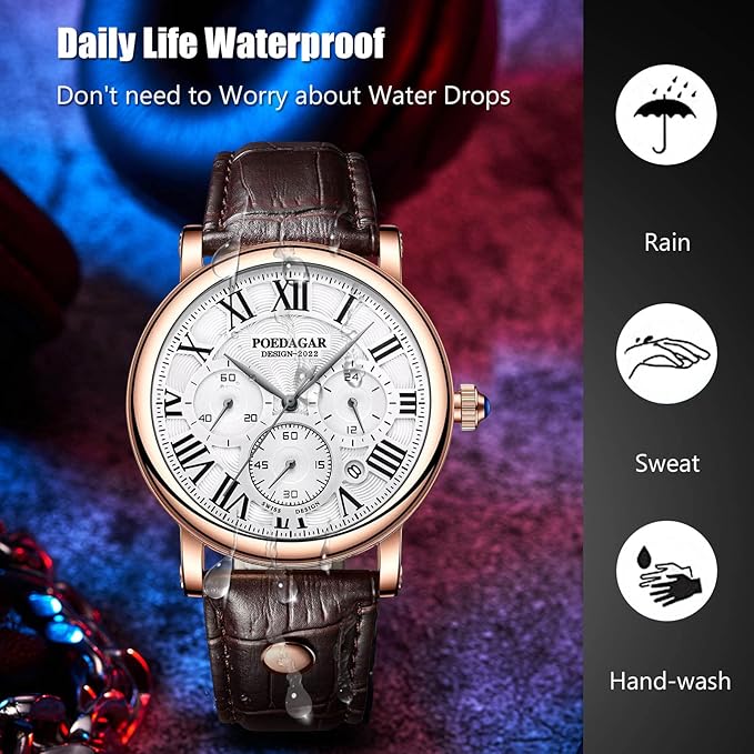 Montre en cuir mode affaires pour hommes