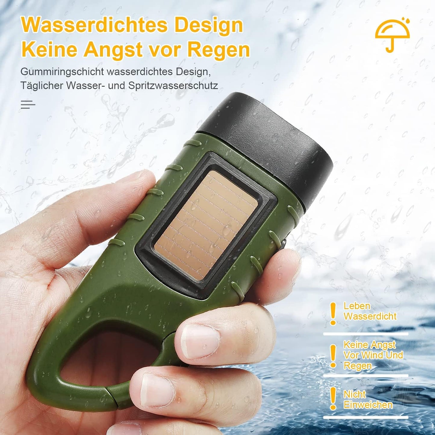 Torche LED portable à énergie solaire