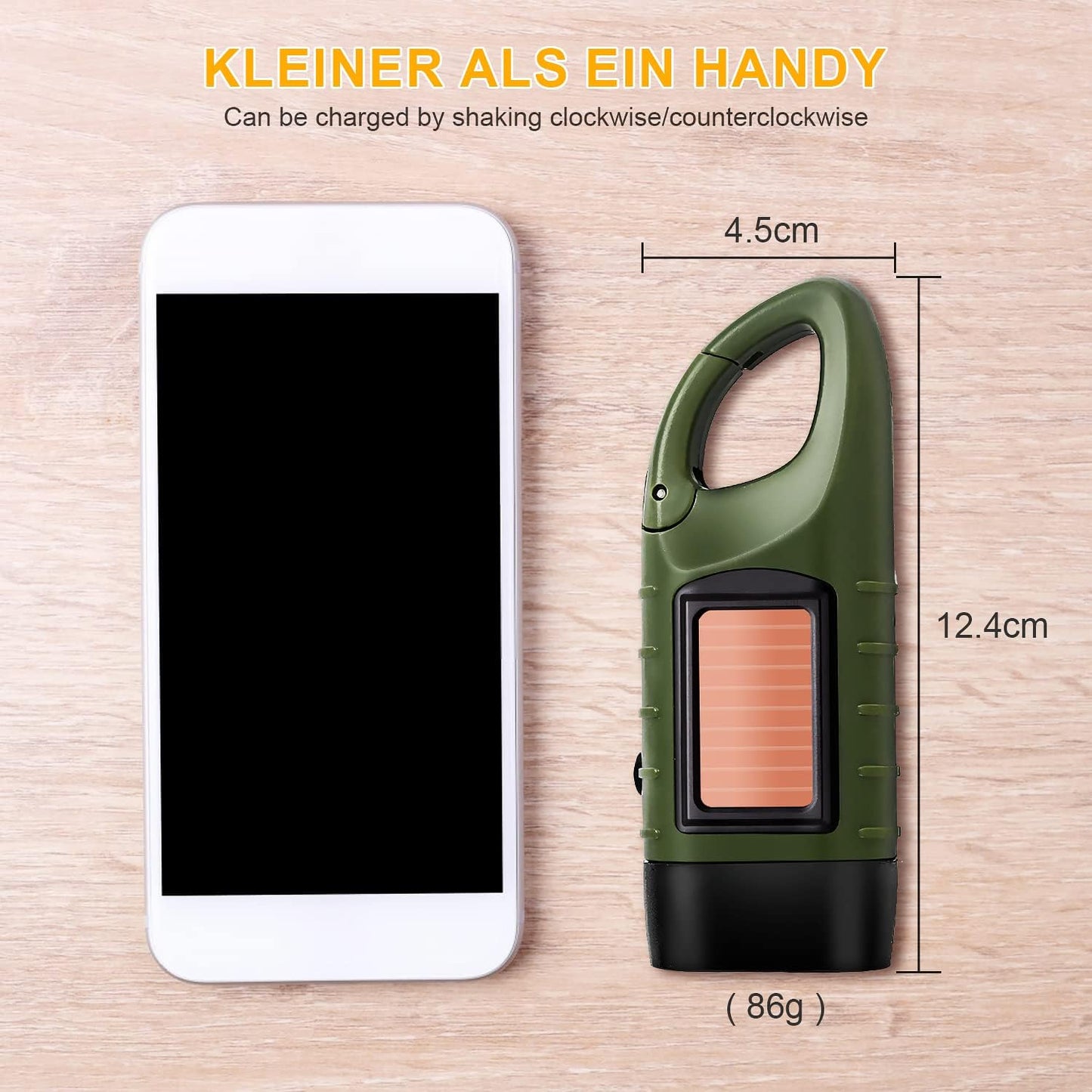 Torche LED portable à énergie solaire