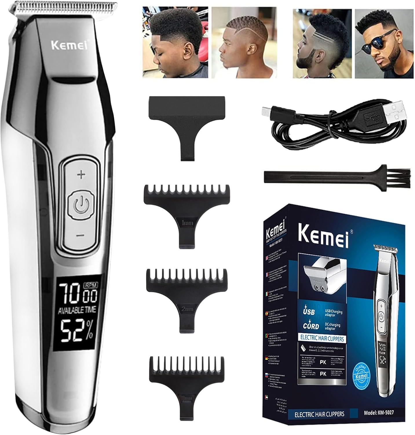 Tondeuse à cheveux LED vitesse réglable