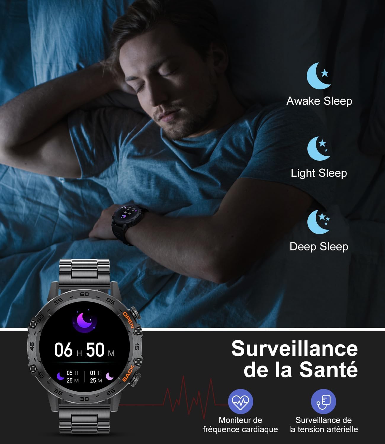 Montre intelligente de sport pour homme