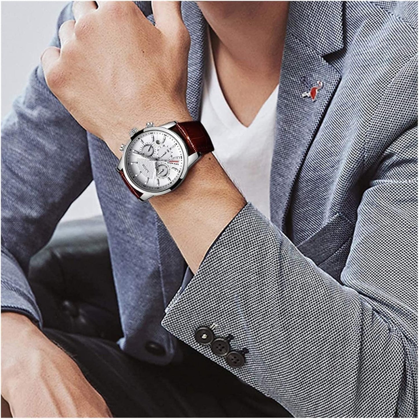 Montre Haut de gamme en cuir pour hommes