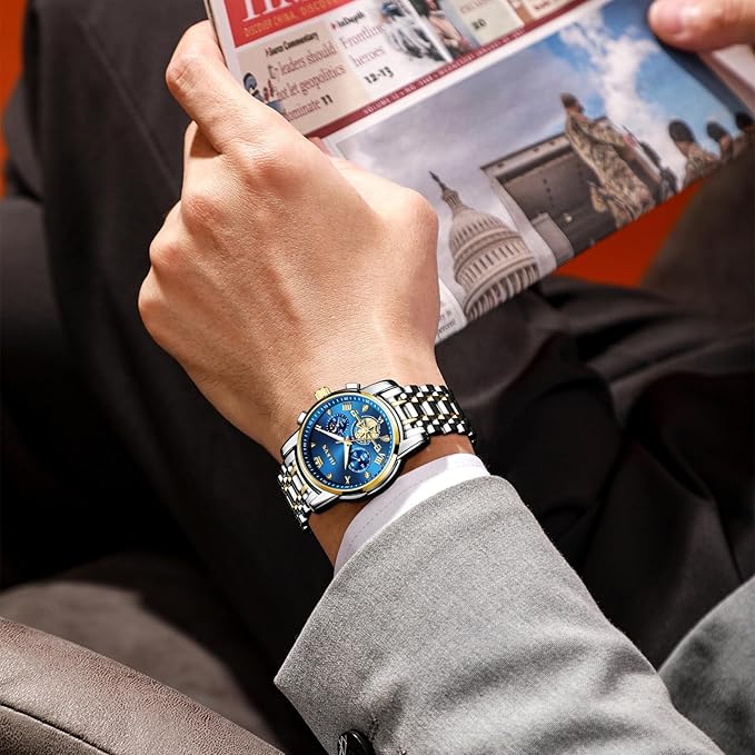 Montre-bracelet à quartz étanche pour homme