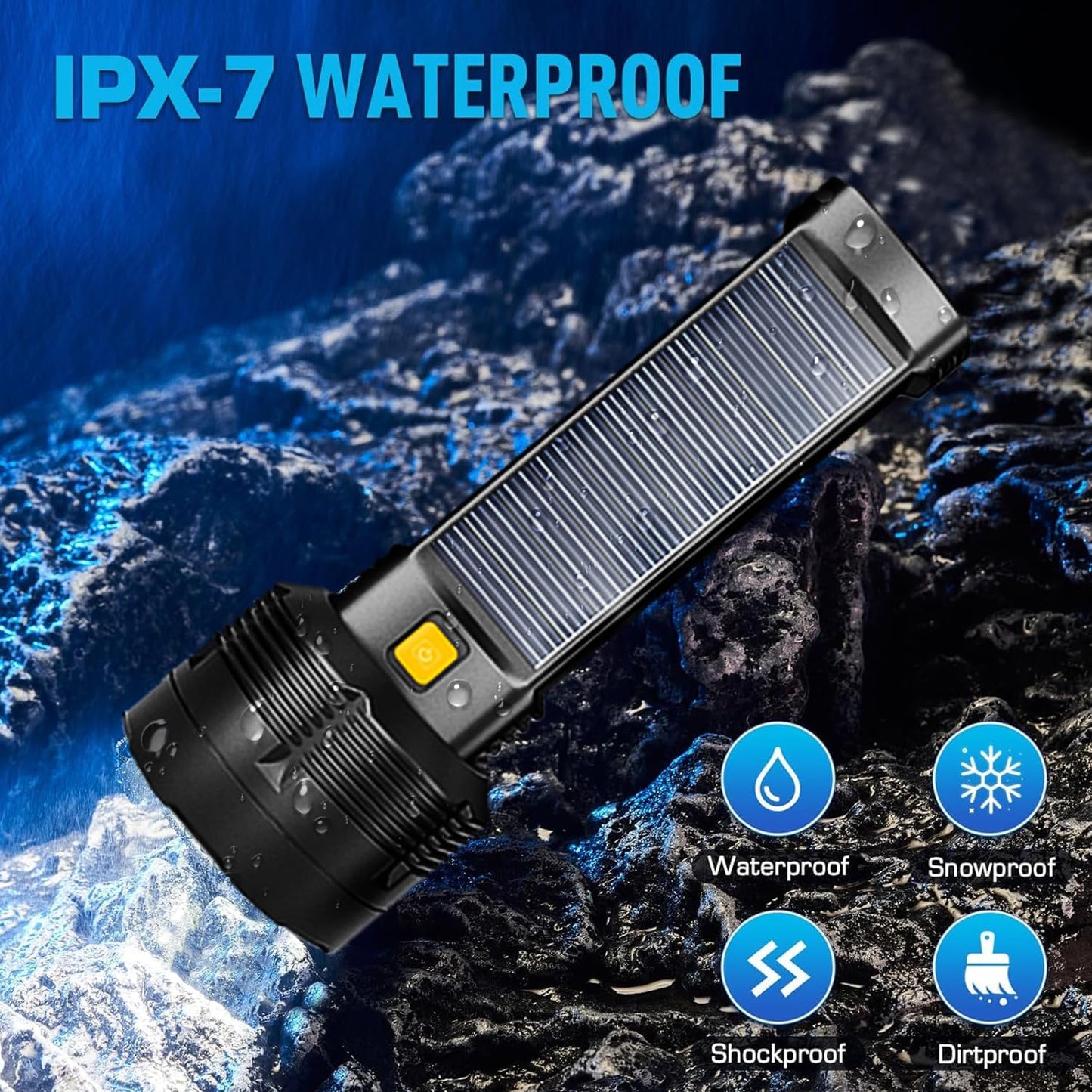 Lampe de poche LED à énergie solaire avec lumière latérale