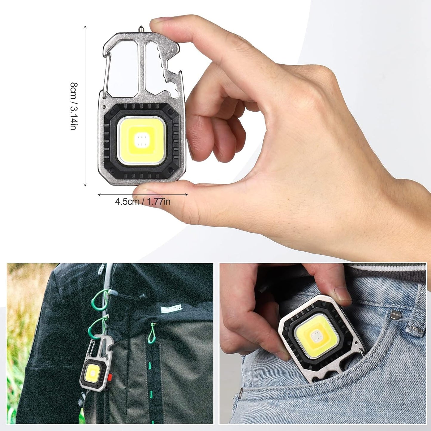 Lampe de poche porte-clés portable à LED