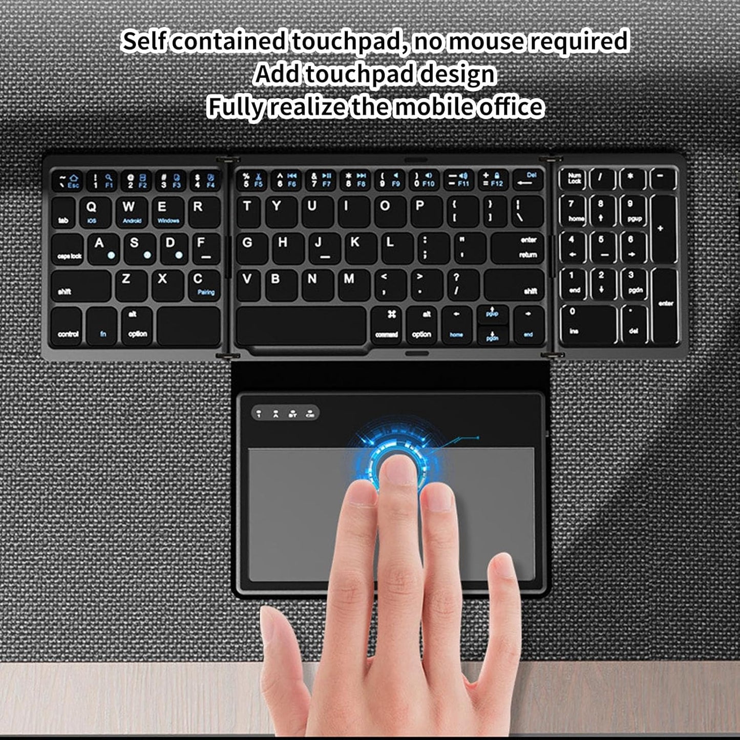 Clavier portable pliable avec pavé tactile