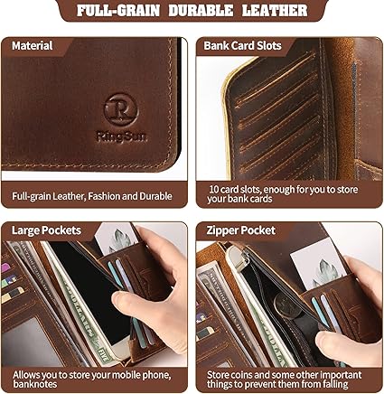 Portefeuille Long Vintage en Cuir pour homme
