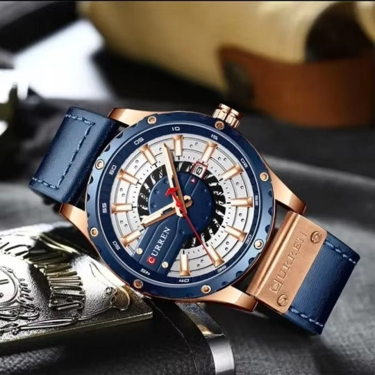 Montre-bracelet en cuir pour hommes