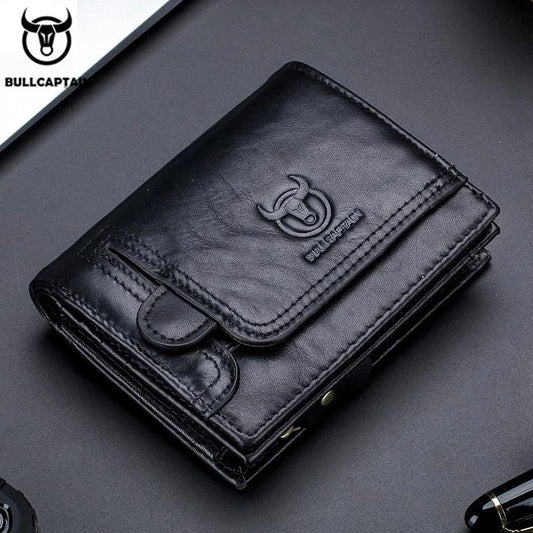 Portefeuille en cuir véritable pour homme