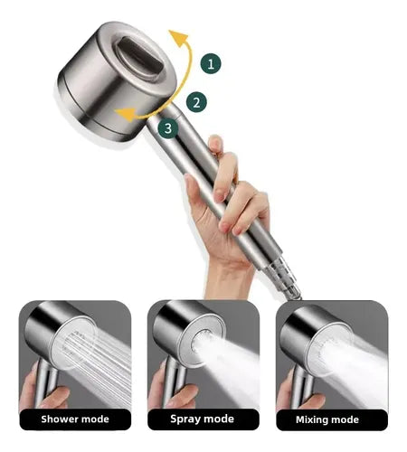 Pommeau de douche rond, 3 Modes, haute pression