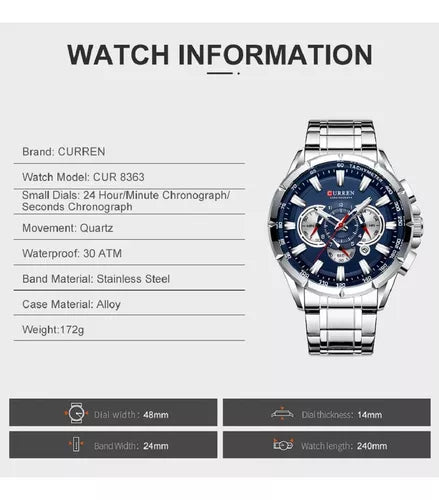 Montre Chronographe Décontracté pour hommes
