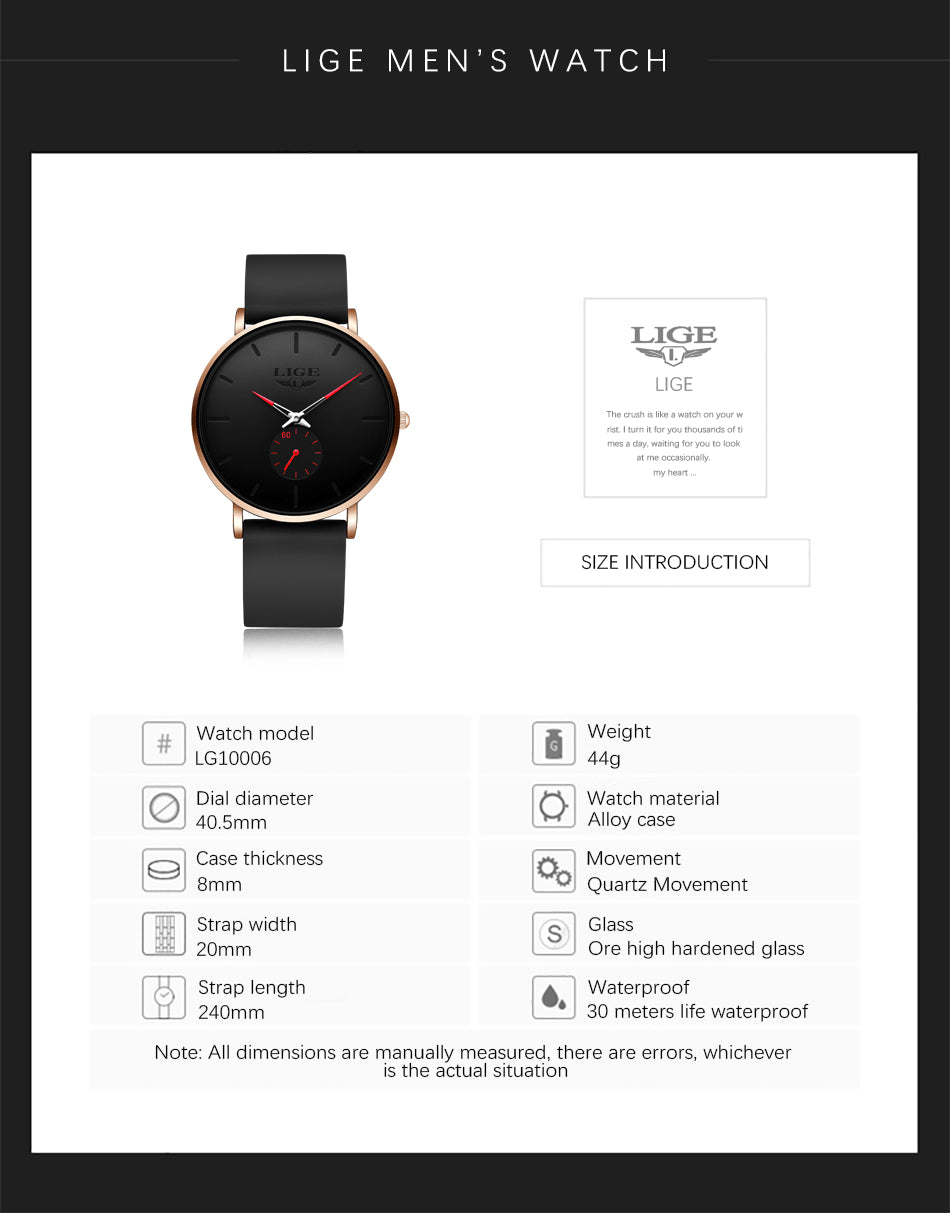 Montre haut de gamme Ultra-mince pour homme