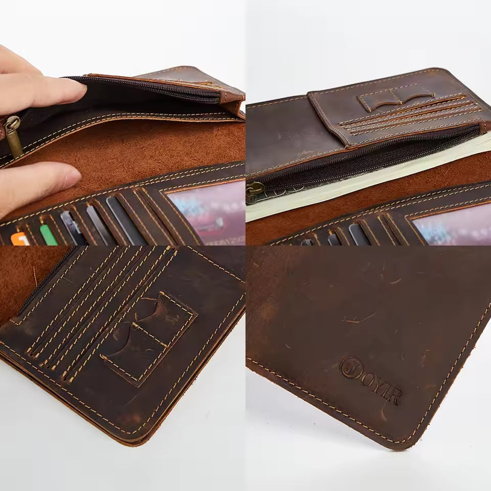 Portefeuille Long Vintage en Cuir pour homme
