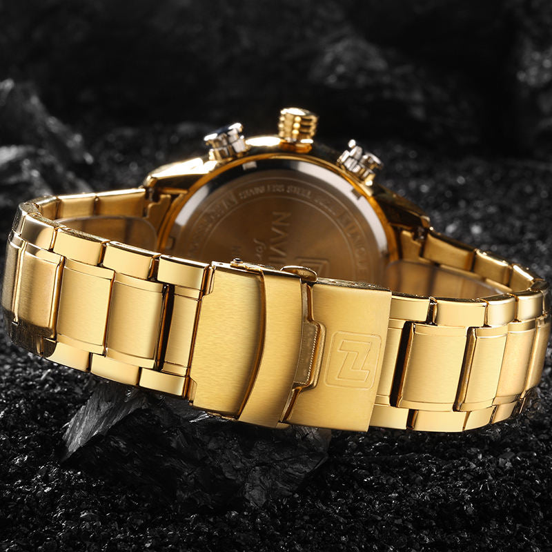 Montre de luxe dorée pour hommes
