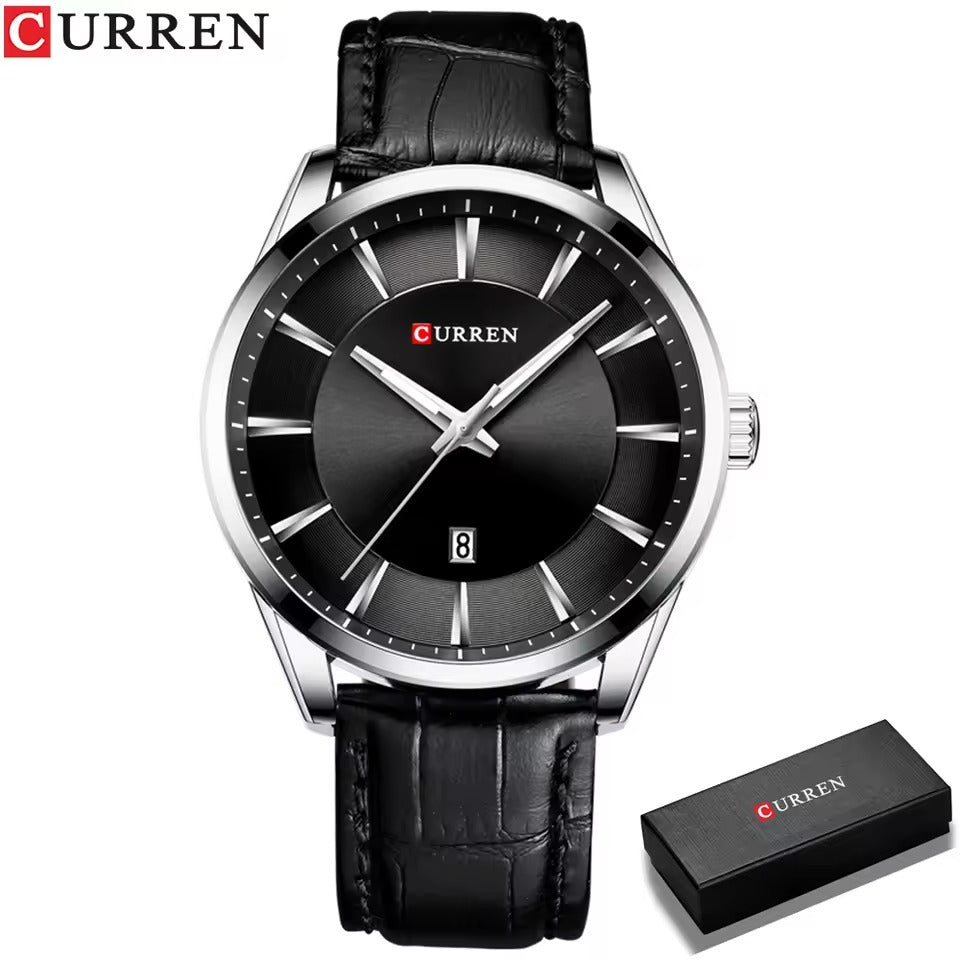 Montre à Quartz avec bracelet en cuir pour homme