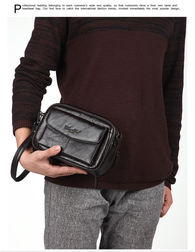 Sac à main prestigieux en cuir pour homme