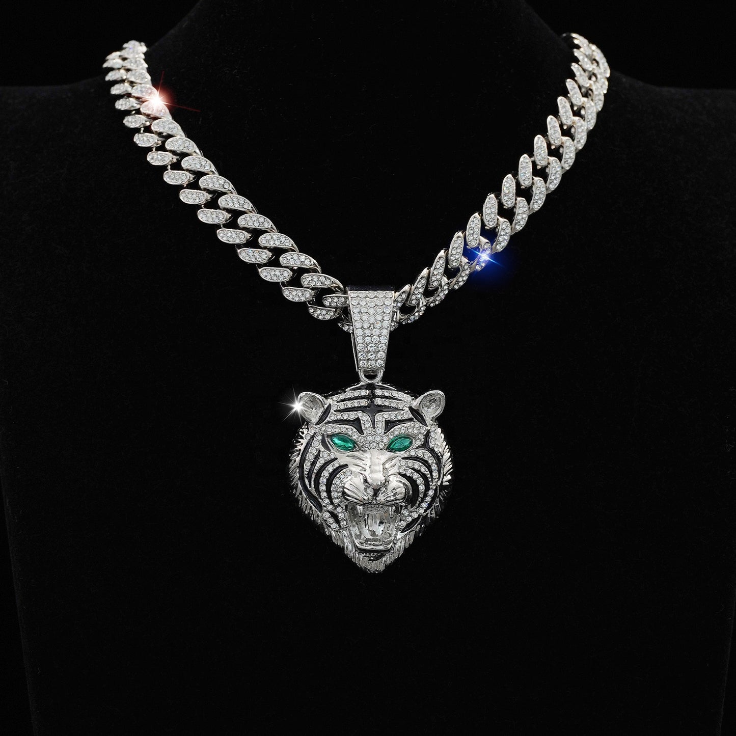 Bijoux de charme à la mode, Collier pendentif tigre 3D pour hommes et femmes