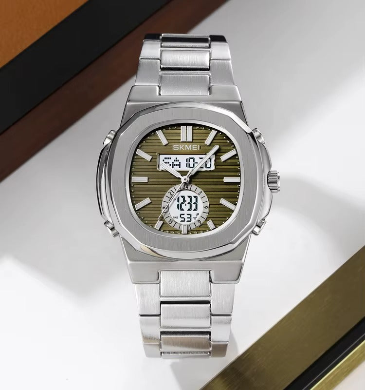 Montre numérique analogique pour hommes