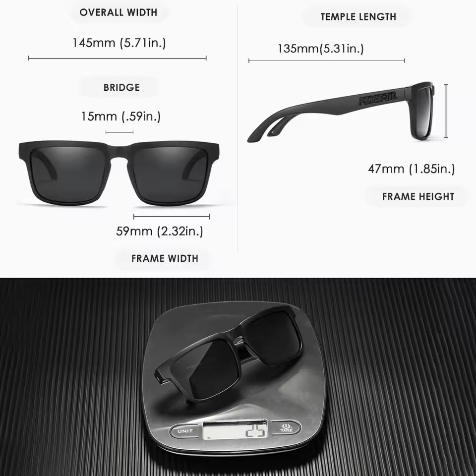 Lunettes de soleil polarisées carrées pour hommes
