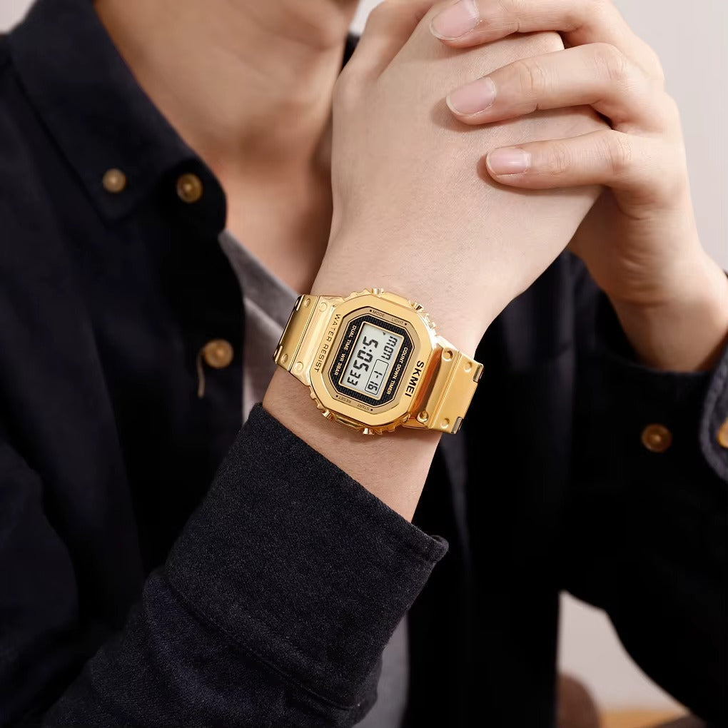 Montre-bracelet numérique étanche pour homme