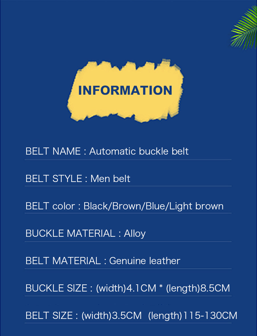 Ceinture de luxe en cuir pour homme