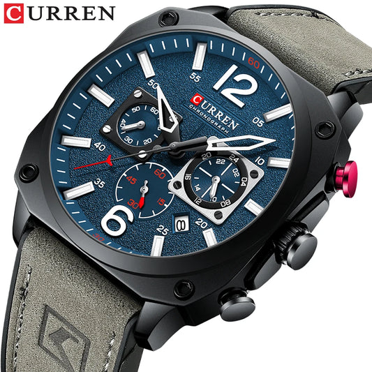 Montre à quartz mode cuir pour homme