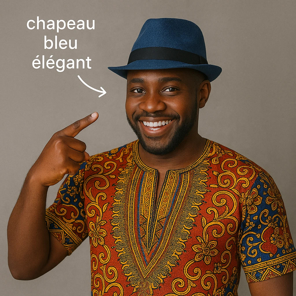 Chapeau Fedora Bleu pour Homme