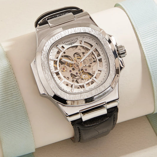 Montre automatique en cuir pour hommes