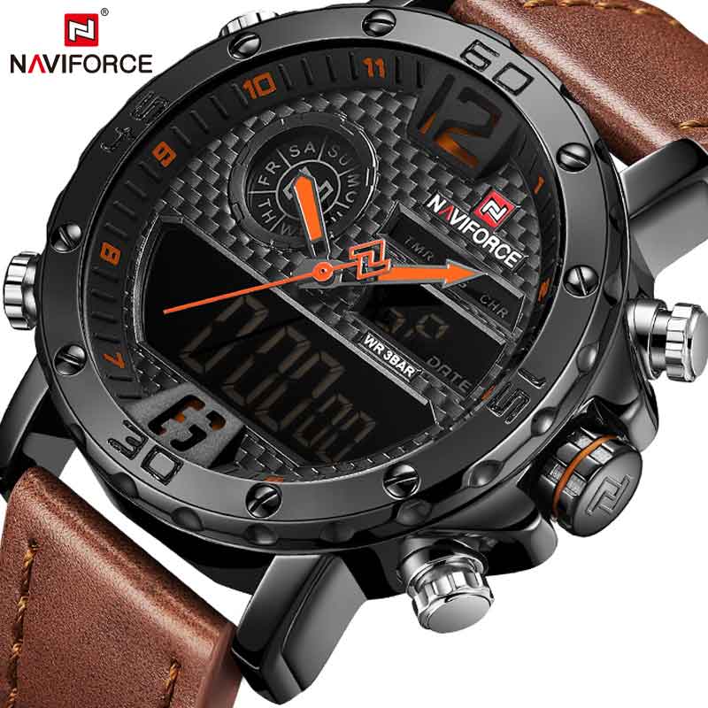 Montre pour homme de luxe en cuir