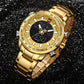 Montre de luxe dorée pour hommes