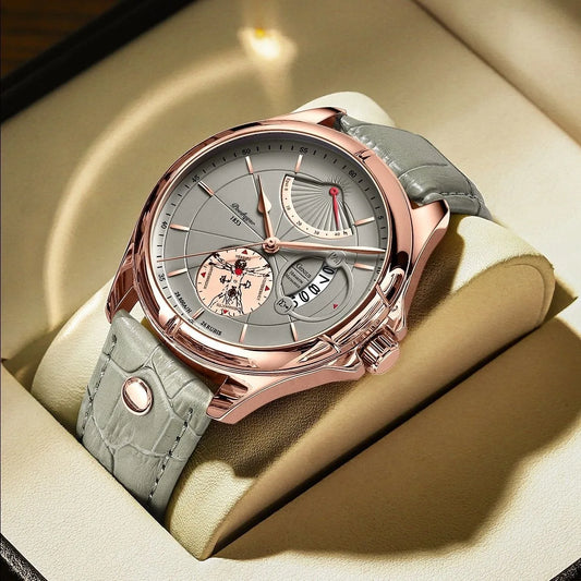 Montre de Luxe en Cuir pour Homme d'Affaires