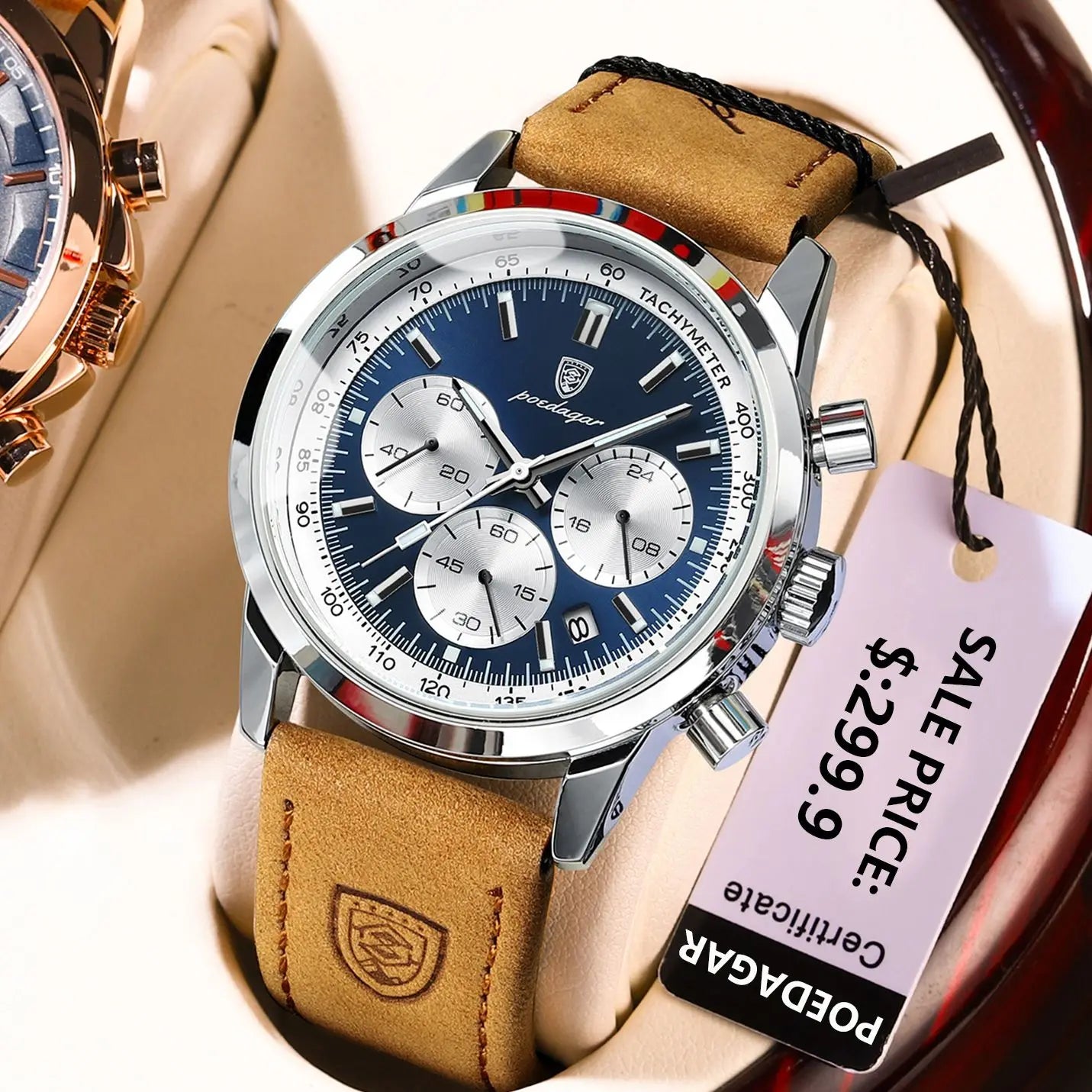 Montre-bracelet chronographe Shoous étanche pour homme