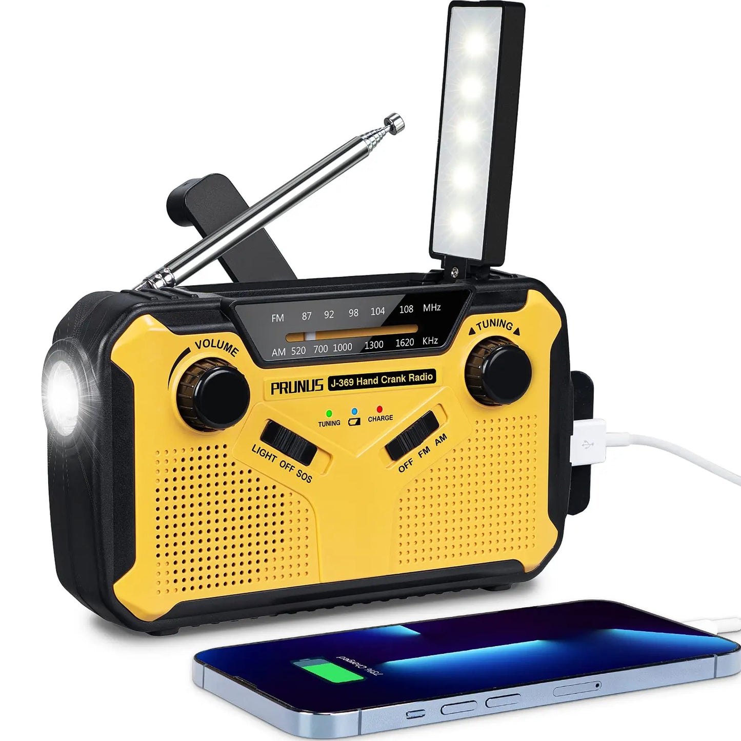 Radio multifonction dynamo solaire & power bank & Lampe