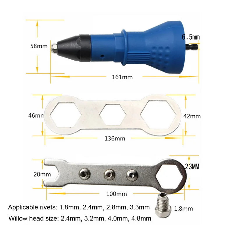 Adaptateur de pistolet à riveter électrique pour perceuse